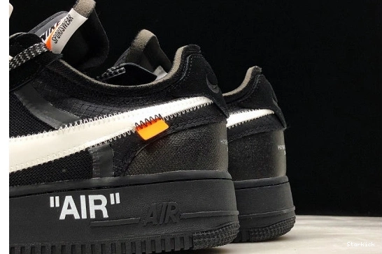 White AO4606-001 Low NikeAir Force O-W 1 Black 0114